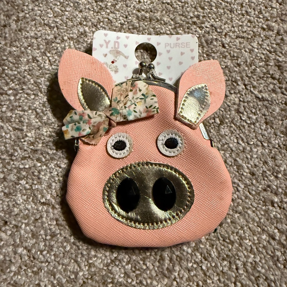 Primark Pink and Gold Piggy Bag